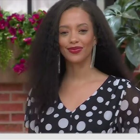 Isaac Mizrahi Live! Black and White Dot Mesh Blouse Women's Size XL - Picture 16 of 16